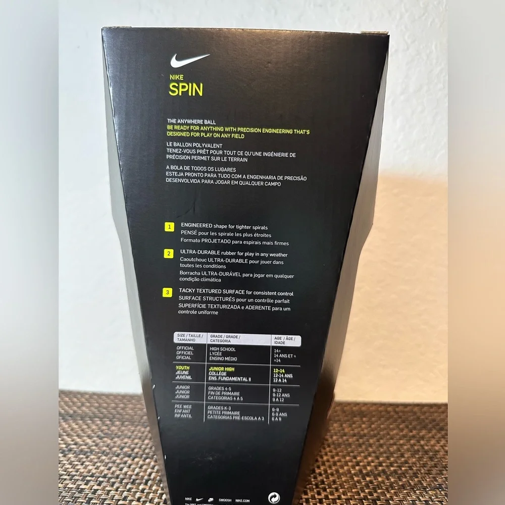 Nike Spin Football Youth Kids Junior High Orange/Black - Picture 7 of 10